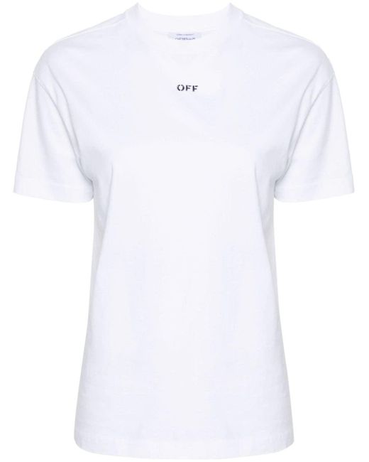 Off-White c/o Virgil Abloh White T-Shirt mit diagonalen Streifen