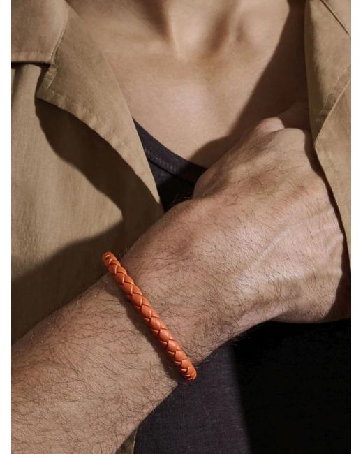 John Hardy Metallic Braided Leather Bracelet for men