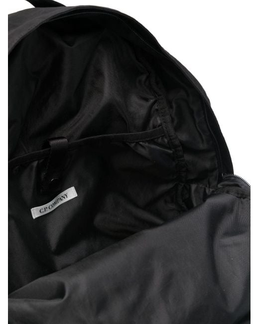 C P Company Black Lens-detail Backpack for men
