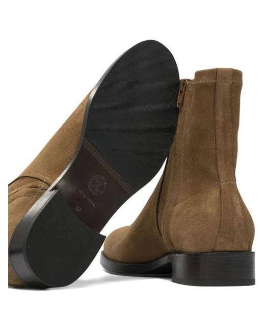 MARETTO® Brown Zip-Detail Suede Ankle Boots