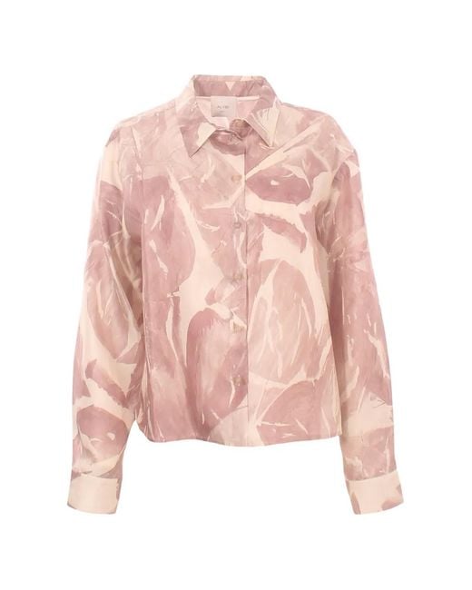 Alysi Pink Brushed-Print Shirt