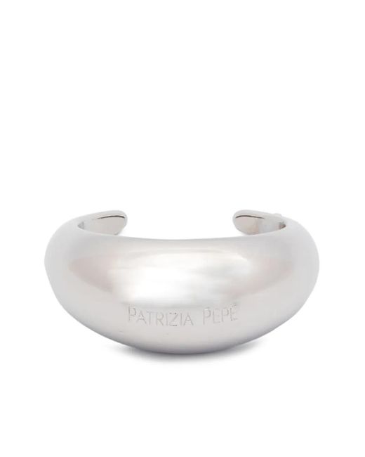 Patrizia Pepe White Logo-Detail Cuff Bracelet