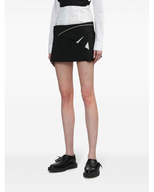 Hyein Seo Black Panelled Low-rise Miniskirt