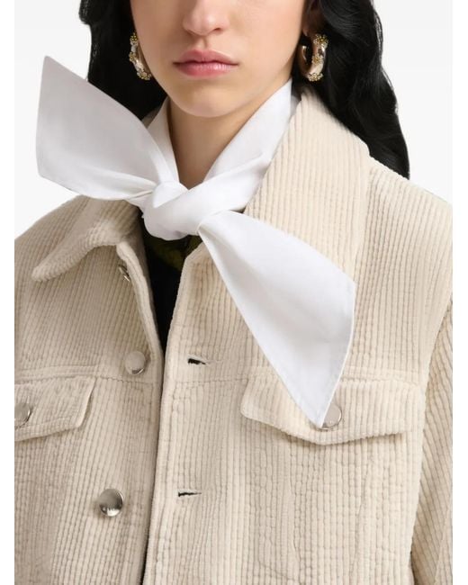 Marni Button-Up Ribfluwelen Jack in het Natural