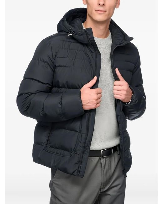Geox Black Magnete Quilted Hooded Jacket for men