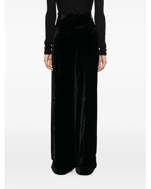 Rick Owens Black Velvet Trousers