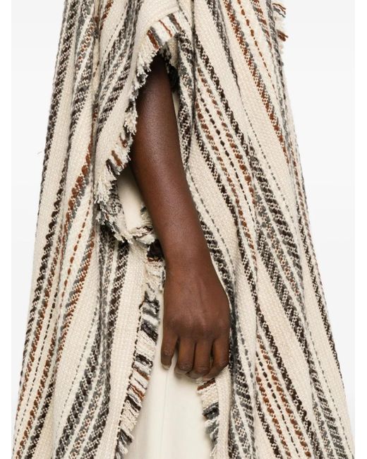 Abrigo con capucha y flecos Isabel Marant de color White