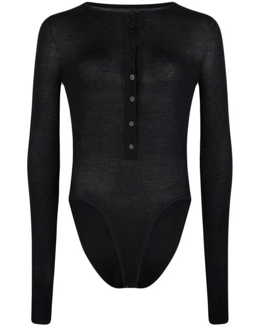 RTA Silk Roy Buttonup Bodysuit in Black (Blue) Lyst