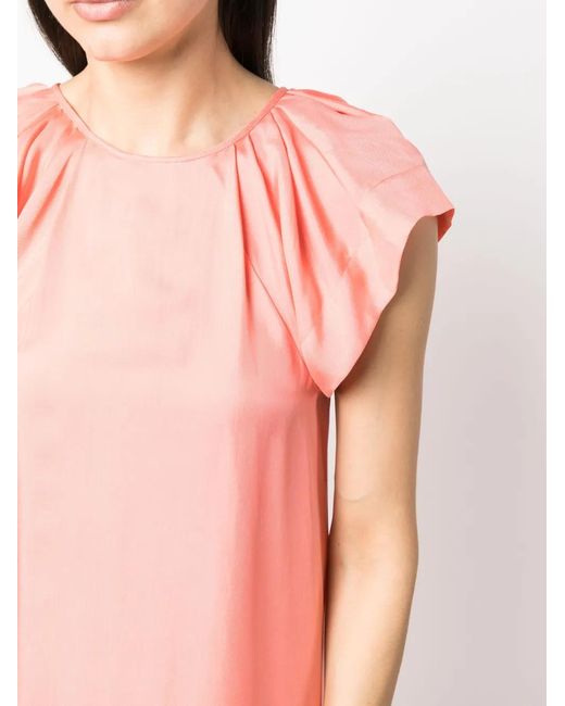 Alysi Pink Silk Midi Dress