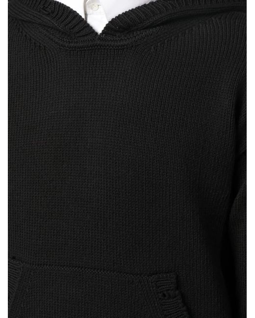 Saint Laurent Black Distressed Cotton Hoodie for men