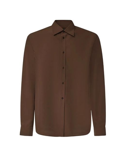 Jil Sander Brown Long-Sleeve Button-Up Shirt for men