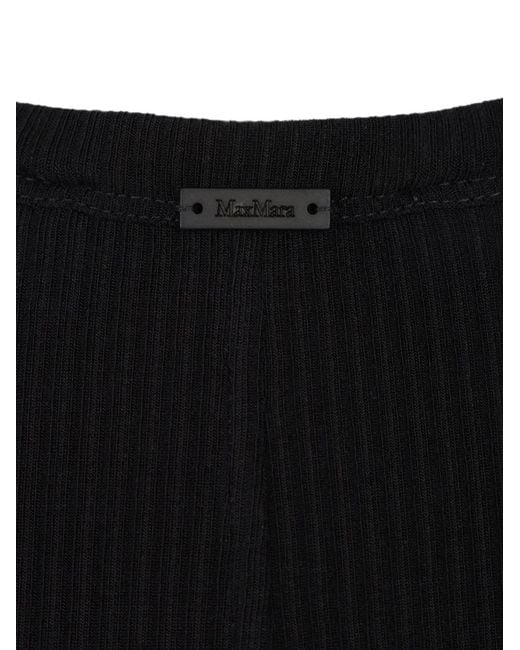Max Mara Black Ribbed-Knit Long-Sleeve T-Shirt