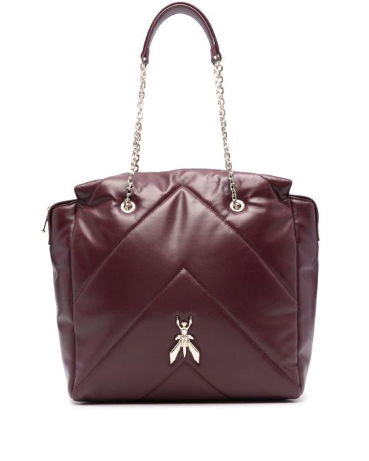 Patrizia Pepe Purple Fly-Plaque Shoulder Bag