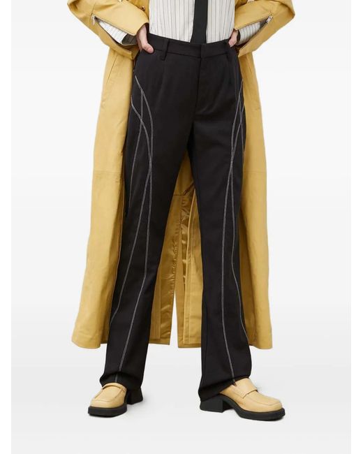 Gestuz Black Contrast Stitching Trousers