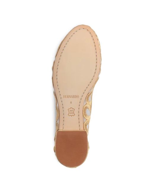 Bernardo Natural Costa Embroidered Ballet Flats