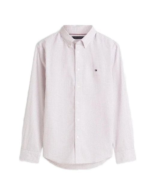 Tommy Hilfiger White Tattersall Check-Pattern Shirt for men