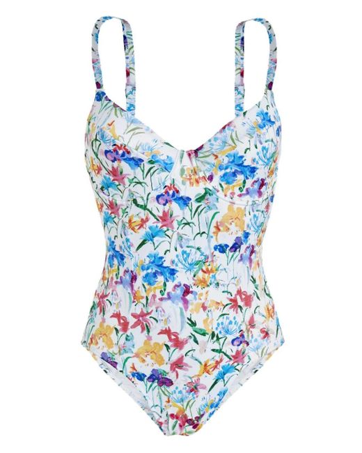 Vilebrequin Blue Leonita Happy Flowers-print Swimsuit