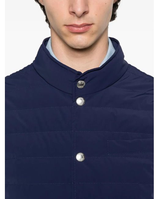 Brunello Cucinelli Blue Quilted Vest for men