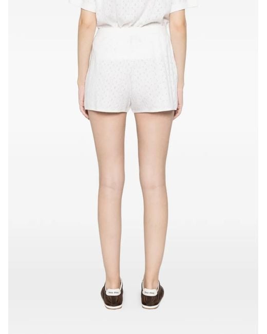 Soft Goat White Short Court En Maille Pointelle