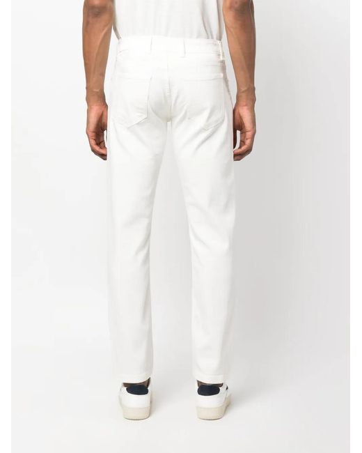 Eleventy White Slim-Cut Low-Rise Jeans for men