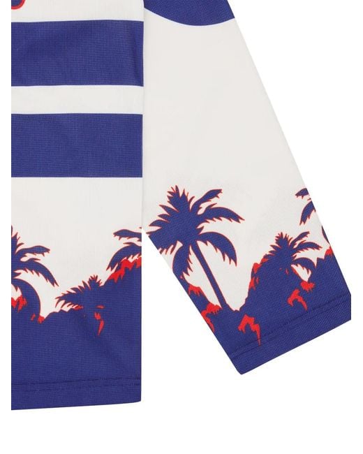 BBCICECREAM Blue Stadium Hockey Striped Graphic Jersey for men
