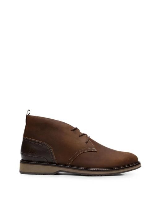 Clarks Brown Monahan Chukka Leather Desert Boots for men
