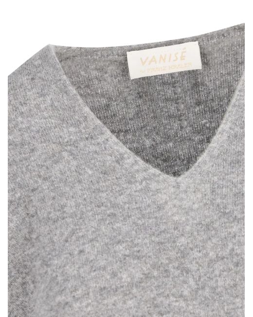 Vanisé Gray V-Neck Cashmere Sweater
