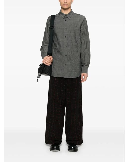 Forme D'expression Gray Crinkled Shirt for men