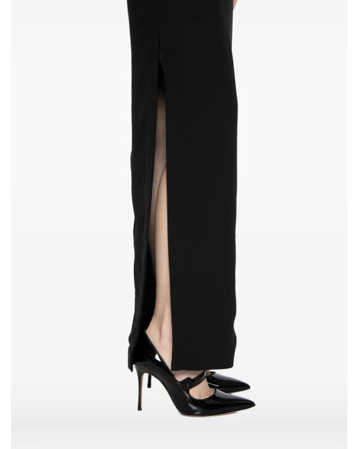 Saiid Kobeisy Black Crepe Midi Dress