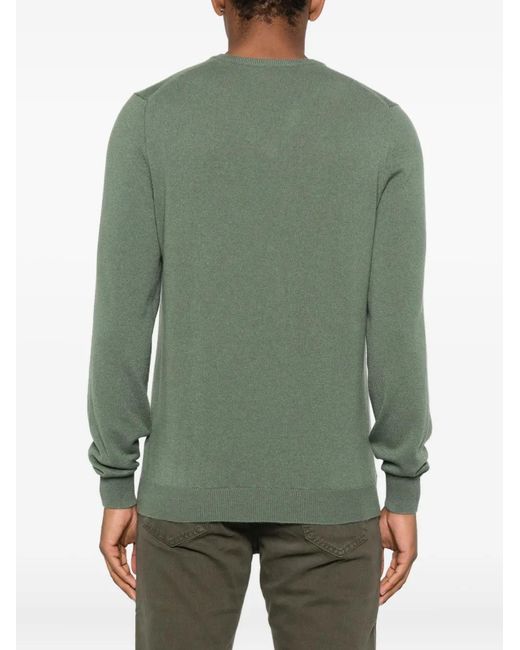 Fedeli Green V-Neck Sweater for men
