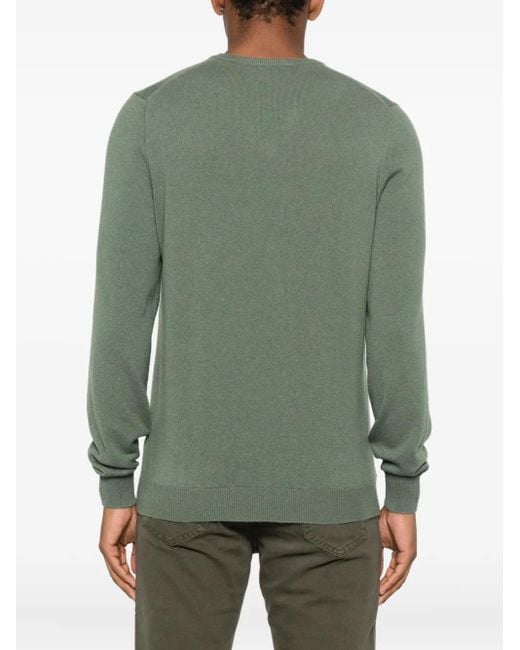 Fedeli Green V-Neck Sweater for men
