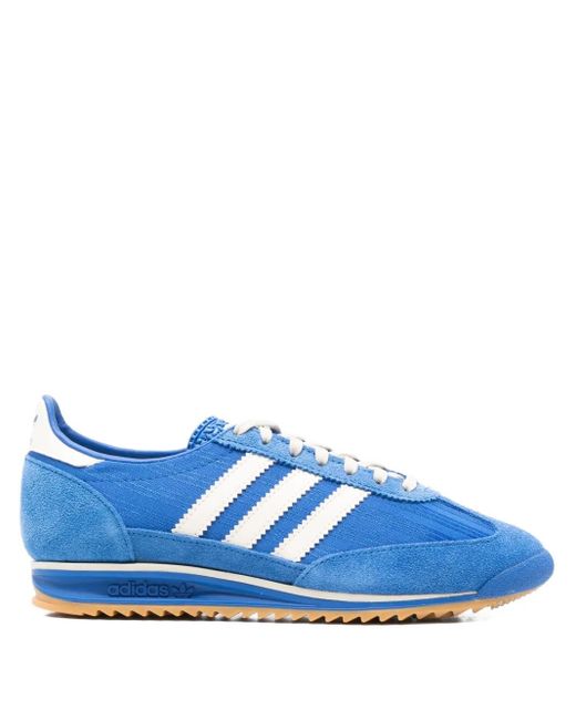 Adidas Blue Sl 72 Og Three-Stripe Panelled Sneakers