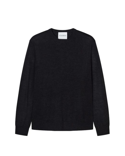 Closed Black Crew-Neck Sweater for men