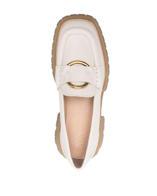 Moncler Natural Bell Leather Loafers