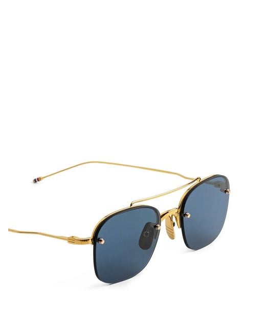 Thom Browne Blue Square-Frame Sunglasses