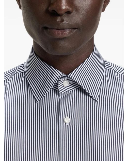 Boss Gray Striped Long-Sleeve Shirt for men