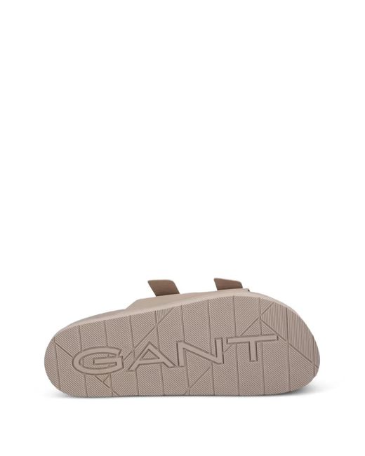 Gant White Buckle-Fastening Double-Strap Slides for men