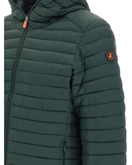 Save The Duck Green Donald Hooded Puffer Jacket for men
