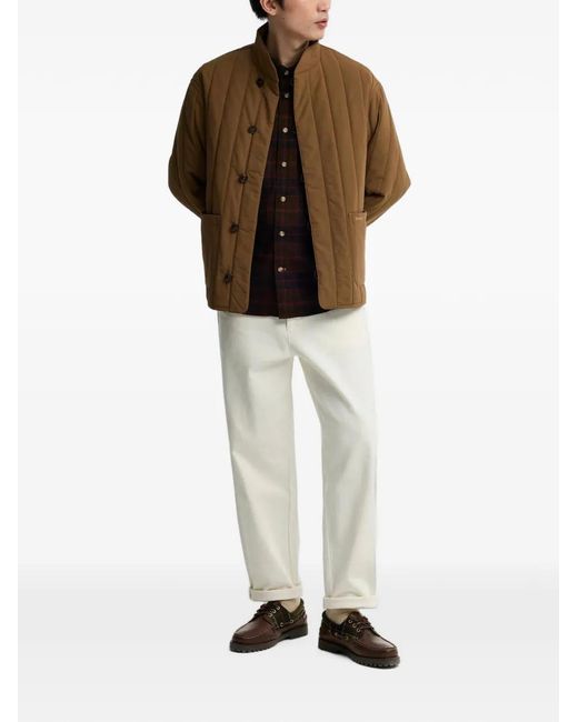 Barbour Brown Quilted High-Neck Jacket for men