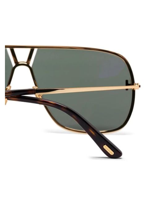 Tom Ford Gray Pilot-Frame Sunglasses