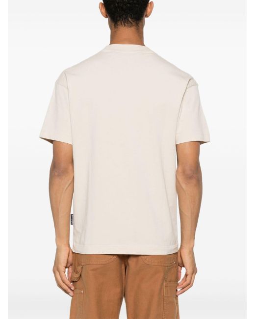 Palm Angels White Logo-print Cotton T-shirt for men
