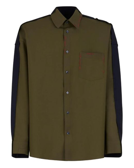 Camicia Con Maniche A Contrasto di Marni in Green da Uomo
