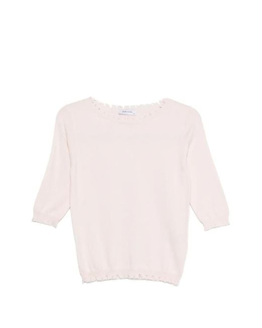 Philo-Sofie Cashmere Pink Scalloped Short-Sleeve Sweater