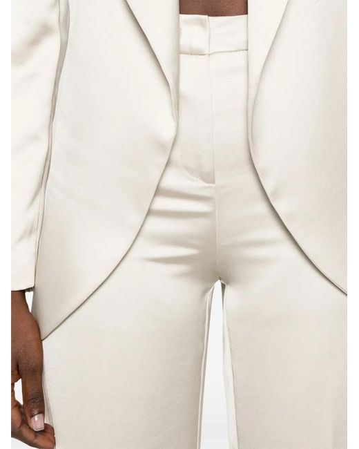 The Archivia White Satin-Finish Belted Dress