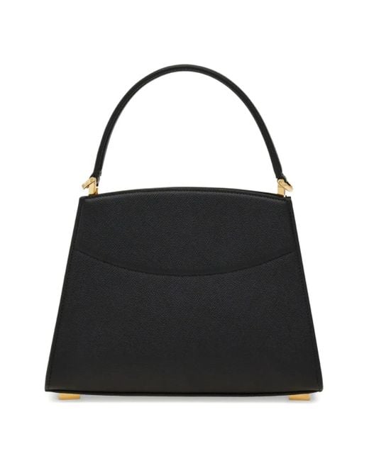 Ferragamo Black Xs Gancini Grained Leather Top-Handle Bag