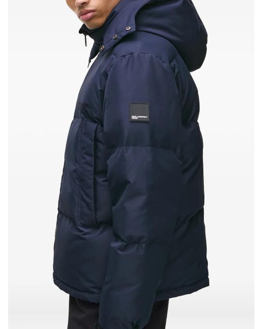 Karl Lagerfeld Blue Structured Giubbino Jacket With Ribbed Details for men