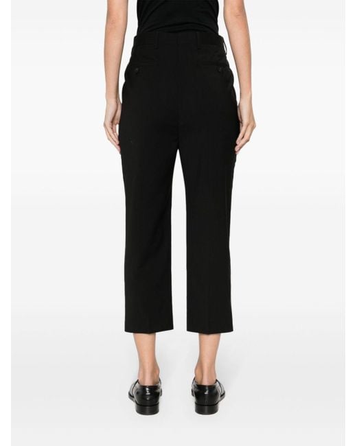 Rick Owens Black Pressed-creased Tapered Trousers