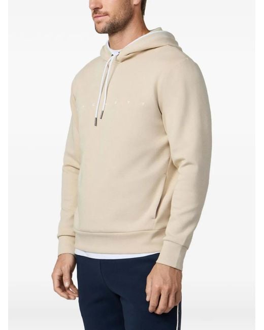 Hackett Natural Logo-Print Drawstring Hoodie for men