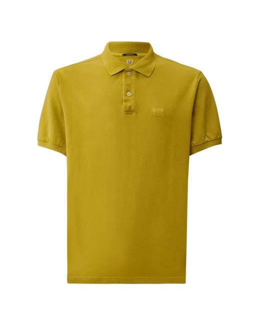 C P Company Yellow Button Polo Shirt for men