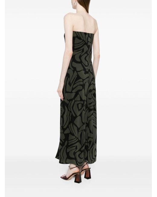 Matteau Black Bias-cut Patterned Column Dress